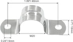 Hordion 30Pcs 3/4" Two Hole Strap U Bracket, M20 Rigid Pipe Strap Stainless Steel Conduit Clamp for Fixing Pipe