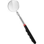 1 Pcs Telescoping Inspection Mirror Mechanics Automotive Tool with Long Handle Extendable Mirror on a Stick for Technicians Mechanics Contractors Checking Observation(Black,50mm Round)