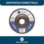 Benchmark Abrasives 4.5" x 7/8" Premium Zirconia T29 Angled Flap Discs 4 1/2 for Angle Grinder, Sanding Discs, Finishing, Rust, Stock Removal- Grinding Wheels 4 1/2 Inch (100 Pack) - 40 Grit