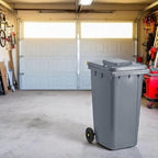 PRO&Family Wheeled Outdoor Trash Can Garbage Can Garage Trash Can for Restaurants/Hospitals/Offices/Back of House/Warehouses/Home (Blue, 64 Gallon)