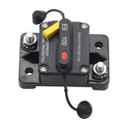 100 Amp Marine Circuit Breaker, Waterproof Manual Reset Switch, 12V-48V DC Circuit Breaker, 3/8" Studs, for Boat Trolling Motor/Marine ATV/Battery/Solar System（100A）
