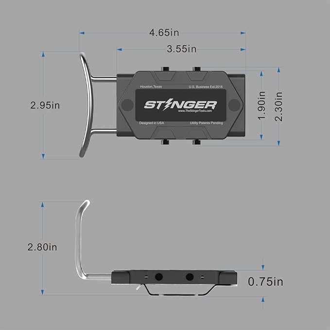 Stinger Magnetic Clip on Tool Hammer Holder for Belt, Strong Magnets Belt Clip Holster for Any Magnetic Tools and Hardware Holds Hammer, Wrench, Pliers, Screws, Nails, Drill Bit, Screw Driver
