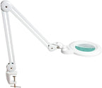 Neatfi XL Bifocals 1,200 Lumens LED Magnifying Lamp with Clamp, 3 Light Modes, Correlated Color Temperature Control (3000K-4500K-6000K), 12W, 120 Pcs SMD LED (White, 6 Inch Lens)