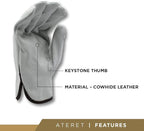 ATERET 120 Pairs 2X-Large Heavy Duty Durable Cowhide Leather Work Gloves I Driver Gloves for Truck Driving, Warehouse, Gardening, Farming