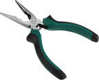 SINJEUN 15 Pack 6 Inch Needle Nose Pliers, Long Needle Nose Pliers with Wire Cutter, Insulated Handle Side Cutting Long Nose Pliers for Cutting and Bending Wire