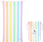 Dock & Bay Beach Towel - Quick Dry, Sand Free - Compact, Lightweight - 100% Recycled - Includes Bag - Rainbow Shores - Set of 6 - Extra Large (200x90cm, 78x35)