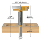 FIVEPEARS 1-3/4 inch Carbide Tipped Forstner Bit, 3/8 inch Shank, 2 Count, Hole Opener Hinge Hole Cutter for Woodworking, Plastic, Plywood Products