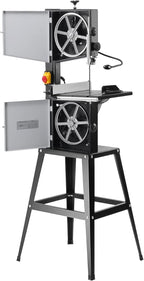 VEVOR Band Saw with Stand, 10-Inch, 560 & 1100 RPM Two-Speed Benchtop Bandsaw, 370W 1/2HP Motor with Metal Stand Optimized Work Light Workbench Fence and Miter Gauge, for Woodworking Aluminum Plastic