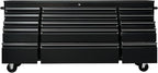 CT Copper Tailor 72-inch Rolling Tool Chest with 15 Drawers and Wheels, Mobile Garage Workbench, Large Tool Box Storage Tool Cabine with Wood Top for Workshop, Matte Black