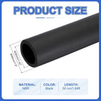 uxcell Pipe Insulation Tube Foam, 1-7/16" ID x 1/4" Thick x 1.64ft Foam Pipe Cover Non-Slip Hollow Tubing Guitar Air Conditioner Stand Fitness Equipment Handles, Black