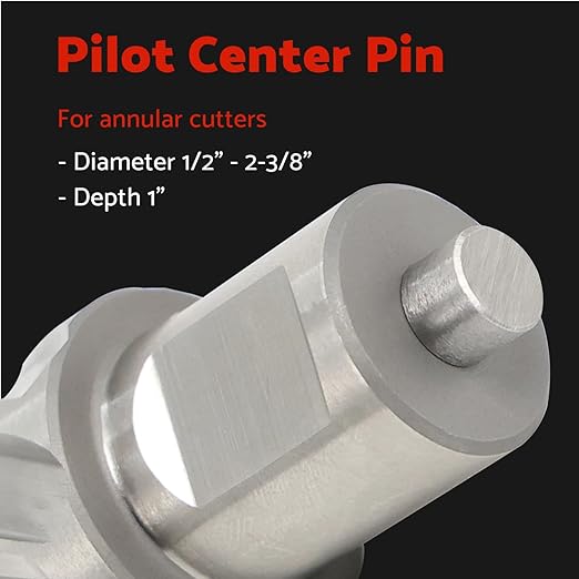 S&F STEAD & FAST Pilot Pin for Annular Cutter 2-Pc, 1/4" x 3", for Mag Drill Bit Cutting with Depth of Cut 1"