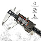 KETOTEK Digital Caliper 8" Electronic Caliper IP54 Splash Proof, Measuring Tool with Stainless Steel, Micrometer LCD Screen, Switch from Inch Metric, Auto-Off for 3D Printing, Jewelry (200 mm)