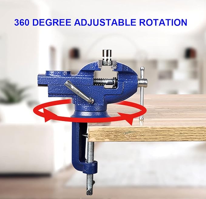 Vise Grip Woodworking Table Clamp - Heavy Duty Small Bench Vice, New Upgraded Cast Iron Manufacturing for Jewelers, Hobby, Craft Repair - Portable Work Bench Tool