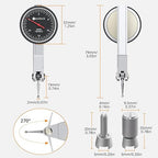 Neoteck 0-0.03"/0.0005" Dial Test Indicator with 132lbs(60kg) Max Pull Magnetic Base Stand Test Indicator Set with 3/8 inch (9.52mm) Clamping Hole for Machine Set-Up and Narrow Area Measurement-Black