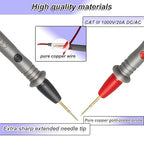 Professional Multimeter Test Leads 1000V 20A, 40.5in, Test Leads Kit, Ultra-Sharp Gold-Plated Probes, Silicone Meter Leads for Fluke, AstroAI, Klein Multimeter & Automotive Testing (Upgraded)