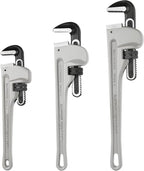 MAXPOWER Pipe Wrench Set 10" 14" 18", Aluminum Plumber Wrenches, Straight Plumbing Wrench