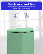 8 Gallon Slim Trash Can with Soft Close Lid, Stainless Steel Trash Can with Removal Inner Bucket, Hand -Free Trash Bin for Kitchen, Office, Laundry, Bathroom, 30 Liter Capacity, Green