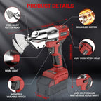 Cordless Sheet Metal Cutter for Mil-waukee 18V Battery, Electric Metal Shears with 360° Rotating Head, Torque 221 Ft-Lbs, Brushless Scissors for Stainless Steel, Metal, Iron（Battery Not Include)