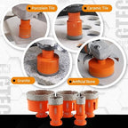 BGTEC Diamond Core Drill Bits Set - 10pcs Tile Hole Saw Kit 6/8/10/16/20/25/32/50 with 10mm Diamond Finger Bits for Porcelain Ceramic Tile Granite Marble