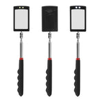 Lan-He Telescoping Inspection Mirror with 2 LED Lights extendable Machine Tool Inspection Mirrors 360 Swivel for Extra Viewing Dead Angle,Line of Obstacle Area Mechanic Automotive Gifts (3PCS)