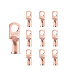 10pcs 2/0 AWG-1/2”(M12) Ring Terminals 00 Gauge Copper Wire Lugs Battery Cable Ends Heavy Duty Battery Cable Terminal Connectors