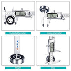 Kynup Digital Caliper, Caliper Measuring Tool, Micrometer Dial Vernier Caliper Digital, Full Turn Off, Stainless Steel, Switch from Inch Metric Fraction (6Inch/150MM)