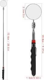 Telescoping Inspection Mirror Round Mirror Handle Tools Inspection Tool for Check The Condition of The Vehicle, Observe The Eyelashes, Mouth and Other Small Parts (Inspection mirror 2PCS)