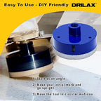 Drilax Pro Series 3 Inch Diamond Hole Saw | for Angle Grinders (5/8"-11 Thread) & Regular Drills (Adapter Incl.) | 1-3/8" Depth | Fast Dry Drilling for Large Pipes, Ducts, Recessed Lights | Long Life