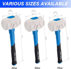 Real Steel Rubber Mallet Hammer 24 OZ White Rubber Hammer with Solid Head, Double-faced Mallets for Flooring, Woodworking, Camping, Automotive 0320
