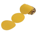 S SATC Premium Gold Sandpaper 6 Inch 100 PCS Sanding Discs 240 Grit Self Adhesive Stickyback Sandpaper Roll Aluminum Oxide PSA Sandpaper Discs for Wood, Metal, and Car Paint