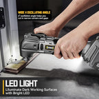 Cordless Oscillating Tool for Dewalt 20V Battery, 6 Variable Speed Brushless-Motor Tool, Oscillating Multi Tool Kit for Cutting Wood Drywall Nails Remove Grout & Sanding(Battery Not Included)
