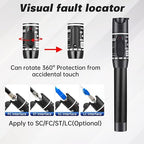 Moocci Visual Fault Locator - VFL Fiber Optic Cable Tester Meter Kit with FC Male to LC Female Adapter - Fiber Optic Tools Source Tester Detector for LC/FC/SC/ST, Network Cable Test