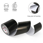 BOMEI PACK Black Aluminum Tape, 5 Inch x 165 Foot, Waterproof, High Low Temperature Resistant, HVAC, Metal Repair