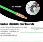 22FT Fiberglass Running Electrical Wire Cable Glow Rods Wire Pulling, Fish Rods Electrical Kit with 8 Different Attachments and Fish Tape Wire Puller Kit