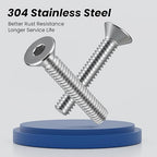 5/16-18 Bolt, 5/16-18 x 2 Inch Flat Socket Head Screws 15Pcs, 304 Stainless Steel 18-18 Countersunk Bolts, Full Thread, with Hex Spanner