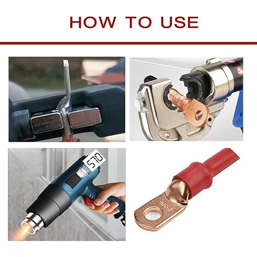 2/0 AWG 5/16" Stud (25 pcs.), Heavy Duty Battery Ring Terminal, 00 Gauge Connectors, 2/0 Copper Wire Lugs, Copper Ring Terminals, Battery Cable Ends, Tubular Ring Terminal Connectors
