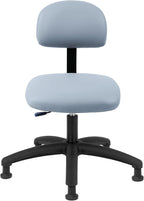 Chair Master FSS Series Square seat Medium (19"-27") seat Height Chair. Vinyl-for Office, Garage, Desk, Shop, Computer, Doctor, Medical, Easy to Clean! NO Footring (Gray, Medium, Glides)