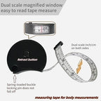 Tape Measure Body Measuring Tape Window Reading Retractable Soft Dual-Scale Tape with Lock Button for Weight Loss Muscle Building Sewing Tailor pet & Medical Measurements 60inch Fashion Tape