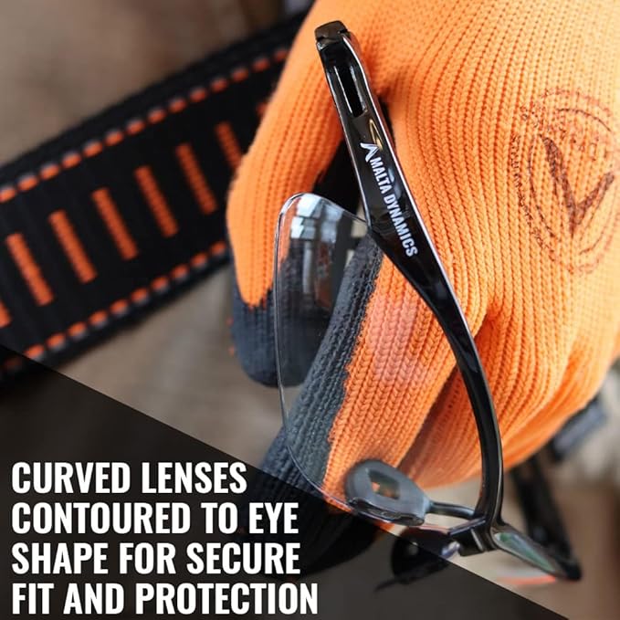 Malta Dynamics APEX Safety Glasses – Construction Safety Glasses for Men and Women with Anti Scratch and Anti Fog Protection, ISEA & ANSI Z87 Compliant (Indoor/Outdoor, 180 Pairs)