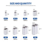 Glarks 315-Pieces 8 Sizes Aluminum Crimping Loop Sleeve Double Barrel Ferrule for Wire Rope and Cable Line End Assortment Kit - M1.2-M6