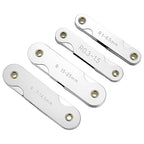 QWORK 4 Pack Radius Gauge Set, Precision Stainless Steel Measurement Tool for Convex & Concave Surfaces, R0.3-1.5mm/ R1-6.5mm/ R7-14.5mm/ R15-25mm
