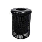 RFT-P-BLK Heavy Duty Round Trash Receptacle with Flat Top, Liner Included, 32 Gallon, Black, Made in America