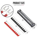 73Pcs(6Sets) Terminal Block Set, 6Pcs 12 Positions 600V 15A Dual Row Screw Terminal Strip Block + 6Pcs Pre-Insulated Terminals Barrier Strip + 60Pcs Insulated Fork Wire Connector by CGele…