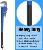 Gisafai 36" Straight Heavy Duty Pipe Wrench Set Plumber Adjustable Water Alloy Steel Grip Plumber's Wrench Plumbing Tools, Blue