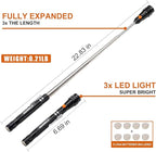 LED Magnetic Pickup Tools, Fathers Day Dad Gifts from Daughter Wife Son, Telescoping Magnetic Flashlights with Extendable Magnet Stick, Birthday Gifts for Men, Him, Dad, Boyfriends, Black