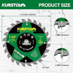 Circular Saw Blade 7-1/4 Inch - 24T ABT Wood Cutting Saw Blade with 5/8” Arbor for Wood, Plastic, Plywood, Particle Boards, Multilayer Boards(10 Pack)