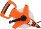Amazon Basics Open Reel Fiberglass Measuring Tape, Inch/Metric Scale, Impact Resistant Shell, 100-feet (30-Meters) by 1/2-Inch, Orange