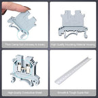 Terminal Block Kit, Rail Combined Terminal Block, Rail Type Voltage Terminal Accessories (Grey)