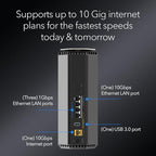 NETGEAR Nighthawk Tri-Band WiFi 7 Router (RS600) - Security Features, BE18000 Wireless Speed (up to 18 Gbps) – 10 Gig Internet Port - Covers up to 3,300 sq. ft., 150 Devices - Free Expert Help