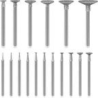 Stone Carving Set Diamond Burr Bits Compatible with Dremel, 17PCS Polishing Kits Rotary Tools Accessories with 2.35mm 3mm Shank T Shape for Carving, Engraving, Grinding, Stone, Rocks, Jewelry, Glass